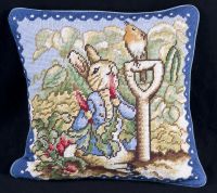 Beatrix Potter Collection PETER RABBIT Needlepoint Pillow